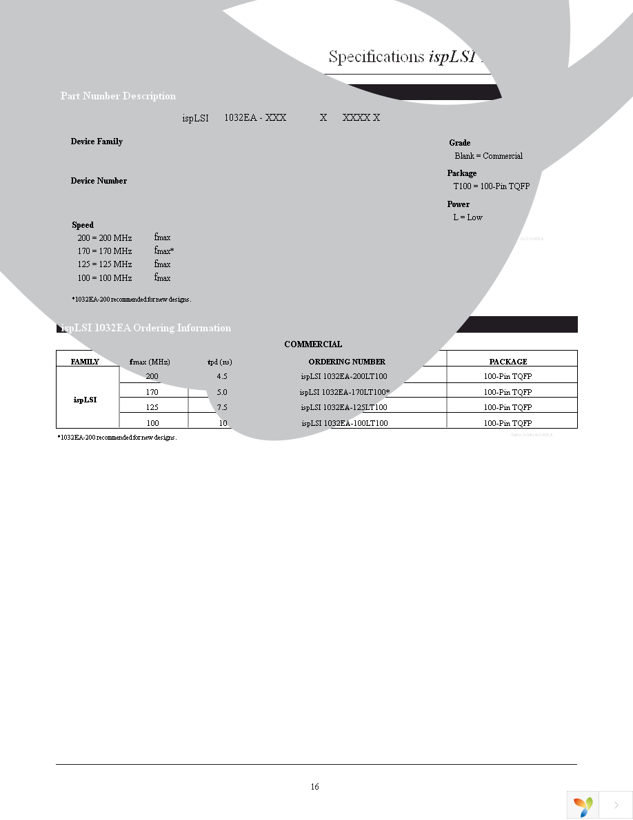 ISPLSI 1032EA-100LT100 Page 16